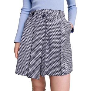 Maje Jeedoma blue plaid pleated mini skirt size 4 brand new!